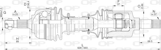 Open Parts DRS6315.00 - Приводний вал autozip.com.ua