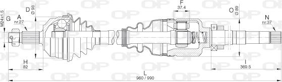 Open Parts DRS6311.00 - Приводний вал autozip.com.ua