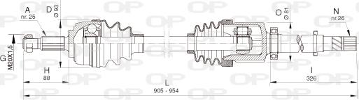 Open Parts DRS6386.00 - Приводний вал autozip.com.ua