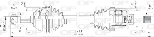 Open Parts DRS6388.00 - Приводний вал autozip.com.ua