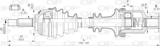 Open Parts DRS6382.00 - Приводний вал autozip.com.ua