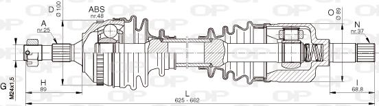 Open Parts DRS6335.00 - Приводний вал autozip.com.ua