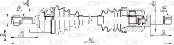 Open Parts DRS6336.00 - Приводний вал autozip.com.ua