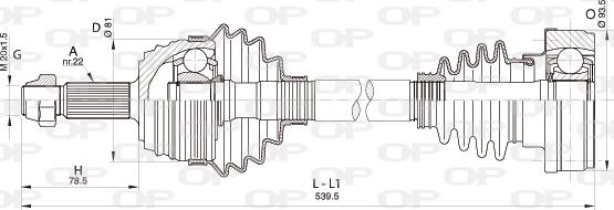 Open Parts DRS6338.00 - Приводний вал autozip.com.ua