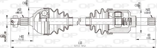 Open Parts DRS6333.00 - Приводний вал autozip.com.ua