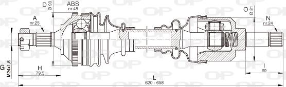 Open Parts DRS6329.00 - Приводний вал autozip.com.ua