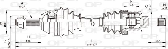 Open Parts DRS6321.00 - Приводний вал autozip.com.ua