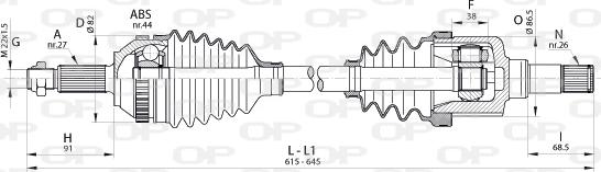 Open Parts DRS6323.00 - Приводний вал autozip.com.ua