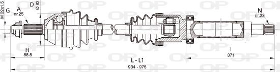 Open Parts DRS6322.00 - Приводний вал autozip.com.ua