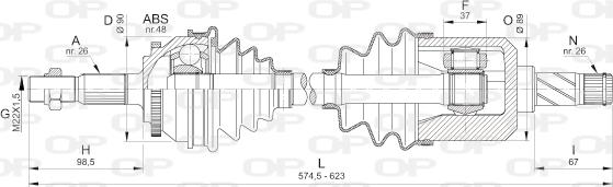 Open Parts DRS6327.00 - Приводний вал autozip.com.ua