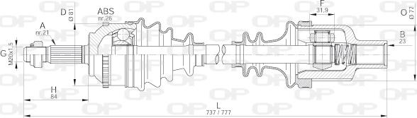 Open Parts DRS6299.00 - Приводний вал autozip.com.ua