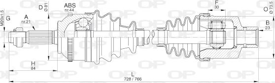 Open Parts DRS6296.00 - Приводний вал autozip.com.ua