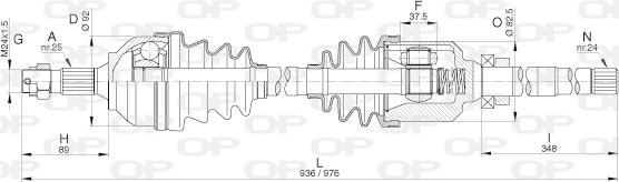 Open Parts DRS6292.00 - Приводний вал autozip.com.ua