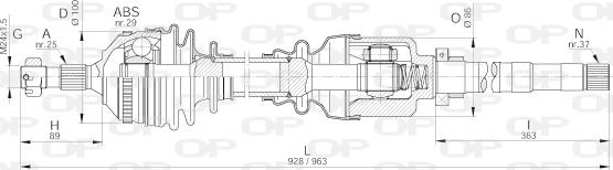 Open Parts DRS6246.00 - Приводний вал autozip.com.ua