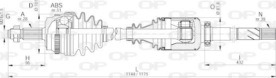 Open Parts DRS6240.00 - Приводний вал autozip.com.ua