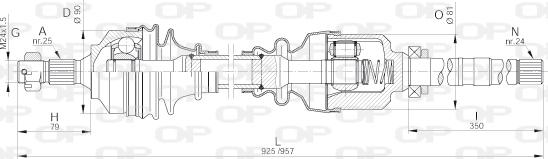 Open Parts DRS6248.00 - Приводний вал autozip.com.ua