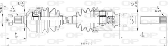 Open Parts DRS6247.00 - Приводний вал autozip.com.ua