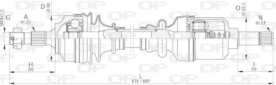 Open Parts DRS6256.00 - Приводний вал autozip.com.ua