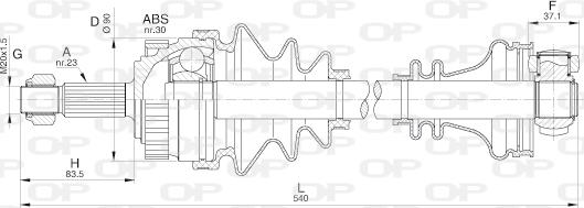 Open Parts DRS6251.00 - Приводний вал autozip.com.ua