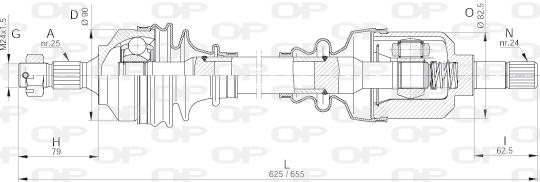 Open Parts DRS6252.00 - Приводний вал autozip.com.ua