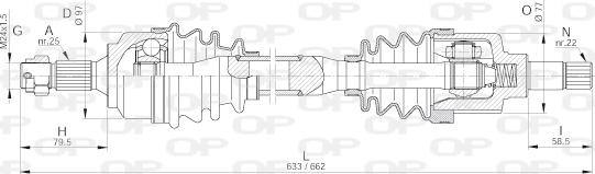 Open Parts DRS6257.00 - Приводний вал autozip.com.ua