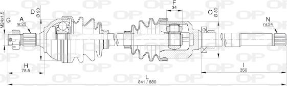 Open Parts DRS6264.00 - Приводний вал autozip.com.ua