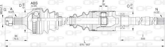 Open Parts DRS6268.00 - Приводний вал autozip.com.ua