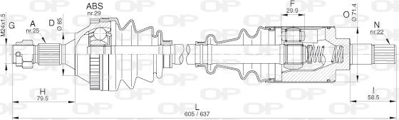 Open Parts DRS6267.00 - Приводний вал autozip.com.ua