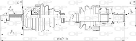 Open Parts DRS6204.00 - Приводний вал autozip.com.ua