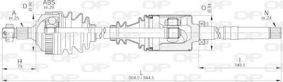 Open Parts DRS6200.00 - Приводний вал autozip.com.ua