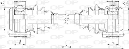 Open Parts DRS6219.00 - Приводний вал autozip.com.ua