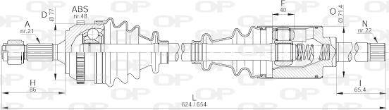 Open Parts DRS6214.00 - Приводний вал autozip.com.ua