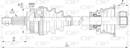 Open Parts DRS6213.00 - Приводний вал autozip.com.ua