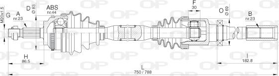 Open Parts DRS6287.00 - Приводний вал autozip.com.ua