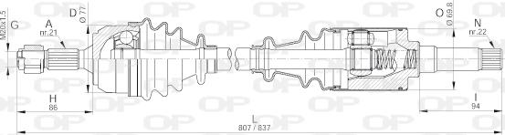 Open Parts DRS6233.00 - Приводний вал autozip.com.ua