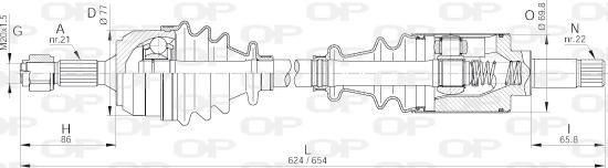 Open Parts DRS6232.00 - Приводний вал autozip.com.ua