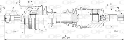 Open Parts DRS6226.00 - Приводний вал autozip.com.ua