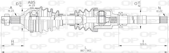 Open Parts DRS6221.00 - Приводний вал autozip.com.ua