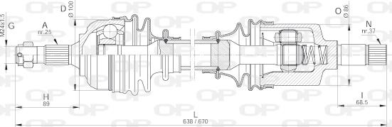 Open Parts DRS6228.00 - Приводний вал autozip.com.ua