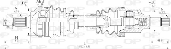 Open Parts DRS6222.00 - Приводний вал autozip.com.ua