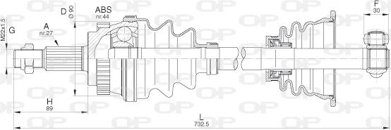 Open Parts DRS6278.00 - Приводний вал autozip.com.ua