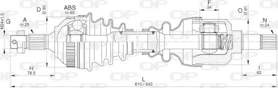 Open Parts DRS6272.00 - Приводний вал autozip.com.ua