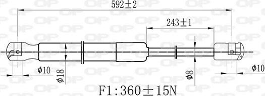 Open Parts GSR6447.00 - Газова пружина, капот autozip.com.ua