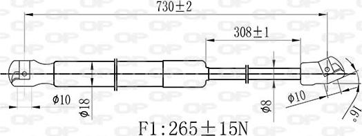 Open Parts GSR6463.01 - Газова пружина, капот autozip.com.ua