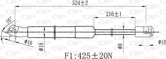 Open Parts GSR6483.00 - Газова пружина, кришка багажник autozip.com.ua