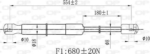 Open Parts GSR6503.00 - Газова пружина, кришка багажник autozip.com.ua