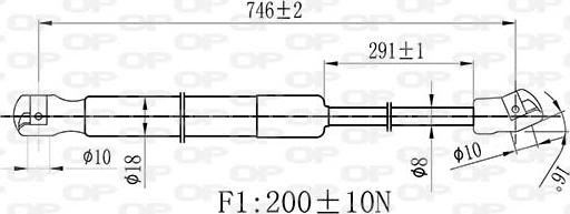 Open Parts GSR6524.01 - Газова пружина, капот autozip.com.ua