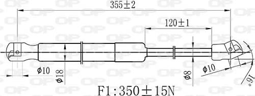 Open Parts GSR6526.00 - Газова пружина, капот autozip.com.ua