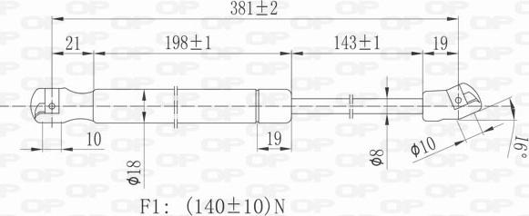 Open Parts GSR6098.00 - Газова пружина, заднє скло autozip.com.ua