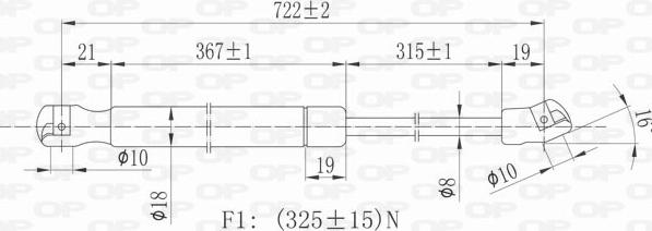 Open Parts GSR6064.00 - Газова пружина, капот autozip.com.ua